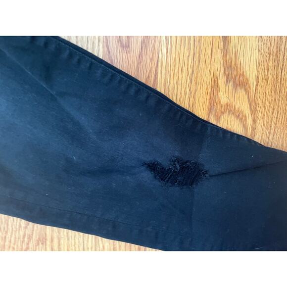 J. Crew destroyed Toothpick black jeans size 27 cotton polyester‎ elasthanne - Picture 2 of 5